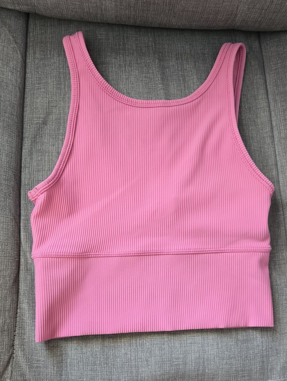 lululemon bright pink ribbed crop tank